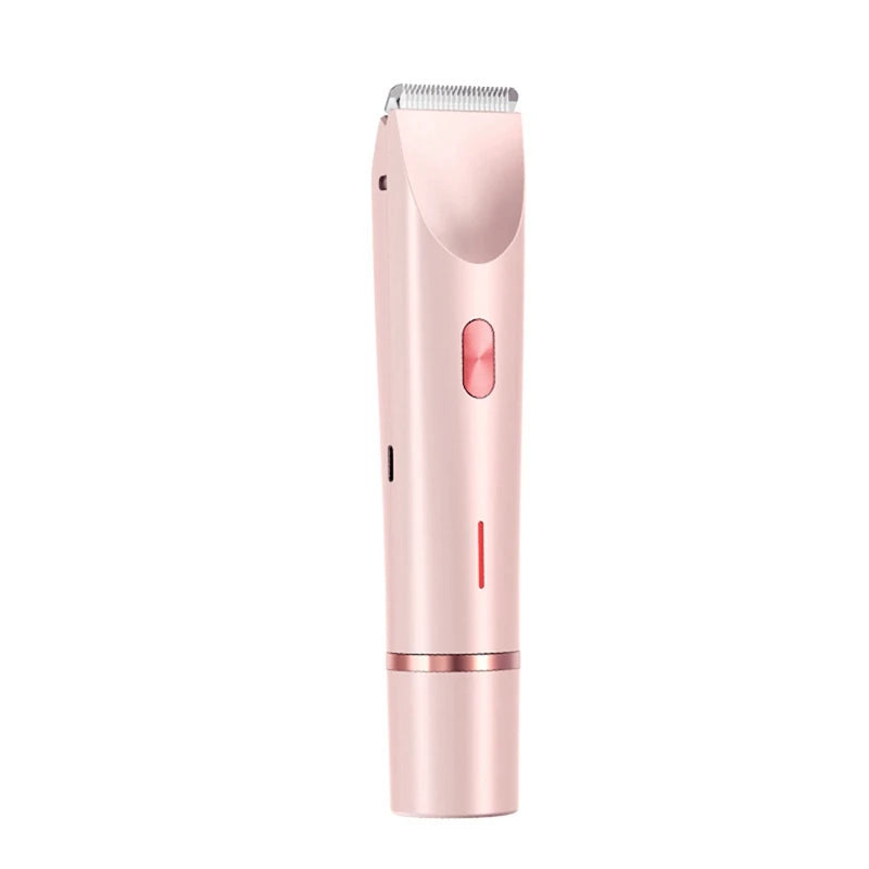 Bikini Trimmer for Women Electric Shaver 2-In-1 Body and Facial Hair Removal Double Head for Pubic Face Underarm Legs